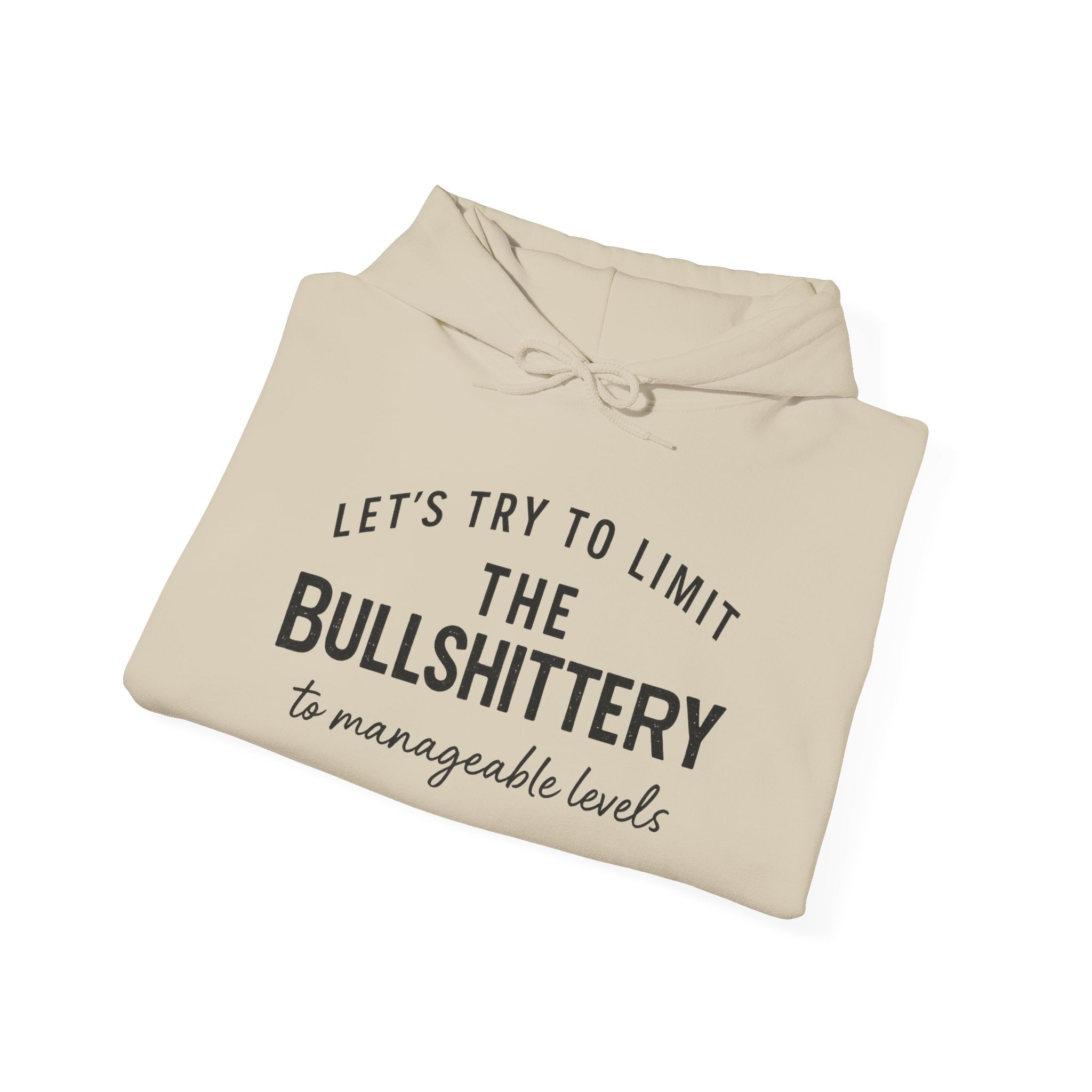 Hoodie — "Let’s Try to Limit the Bullshittery to Manageable Levels" Casual Slogan Pullover